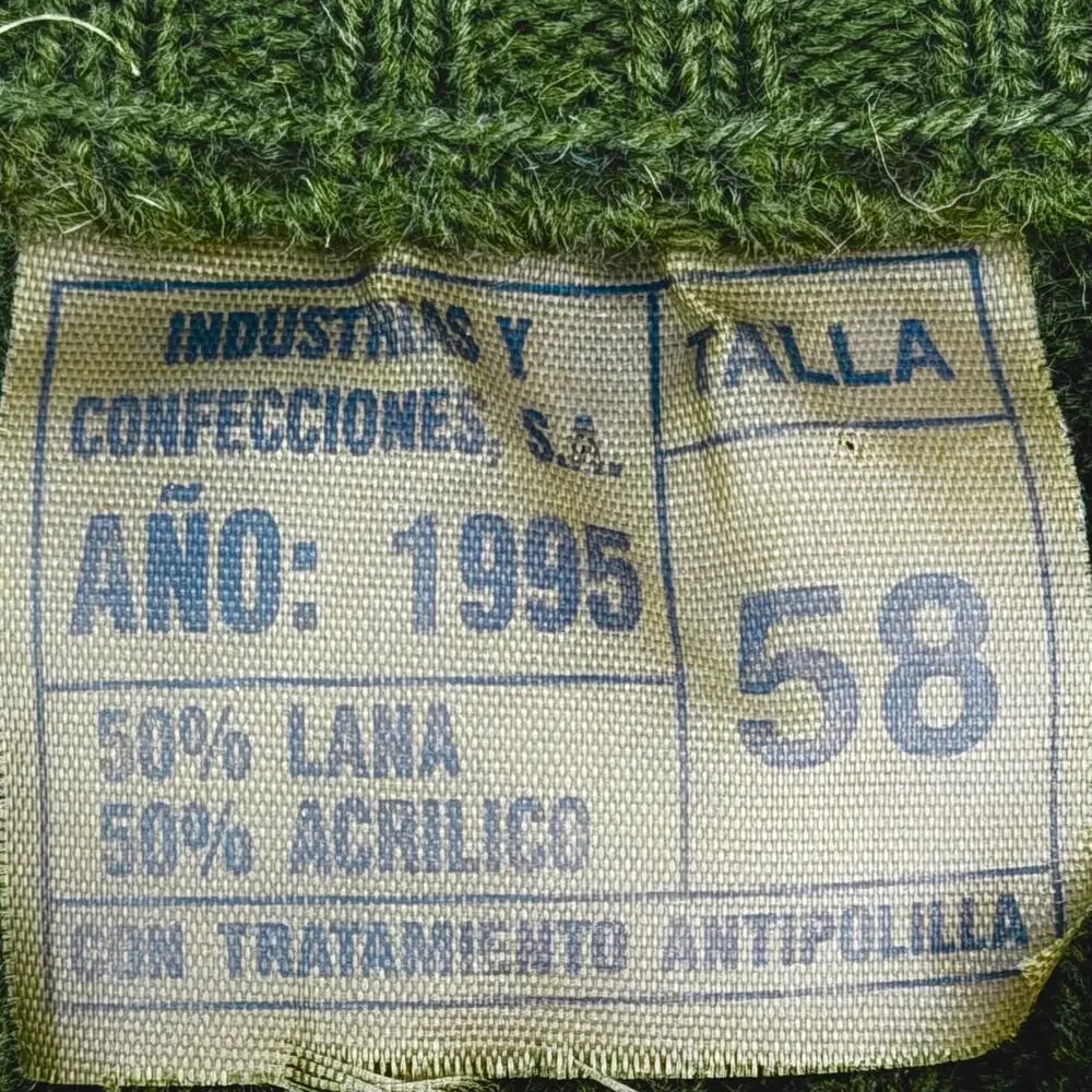 Industrias Y Confecciones Vintage 1995 Military Green Wool Grunge Sweater